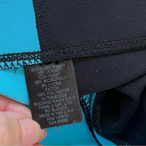 Kerrits 'Flow Rise' Tights in Black and Turquoise XS - Picture 9 of 9